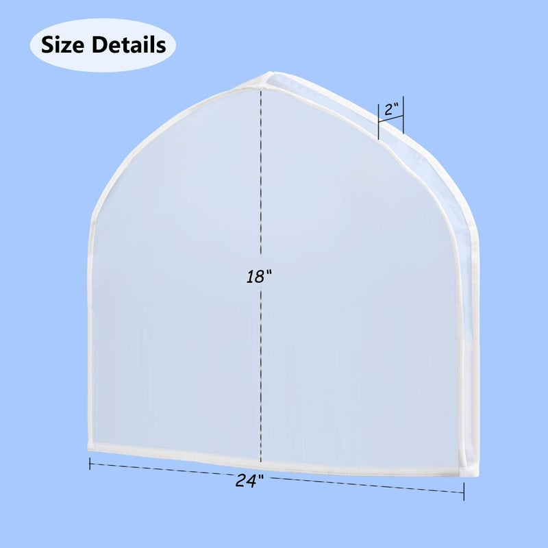 KEEGH Extra Wide Garment Shoulder Covers Bag (Set of 12) Breathable Hanging Closet Suit Organizer Keep Clothes Shoulder Clean, 2" Gusset Hold More Coats, Jackets, Dress - Image 3